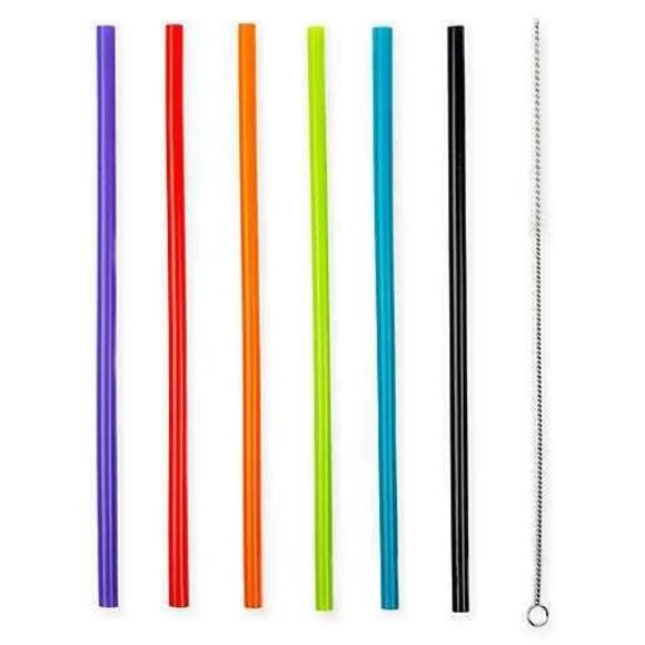 Manna™ 7-Piece Multicolor Silicone Straws and Straw Brush Set - Picture 1 of 1